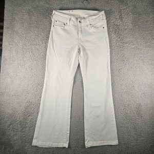 Gap 70s Flare Low Rise Jeans Women 8/29 Petite White Preppy Boho Hippie Wide Leg